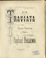 La traviata : fantaisie transcription pour piano sur l'air du baryton : op. 90 / par Raphaël Billema